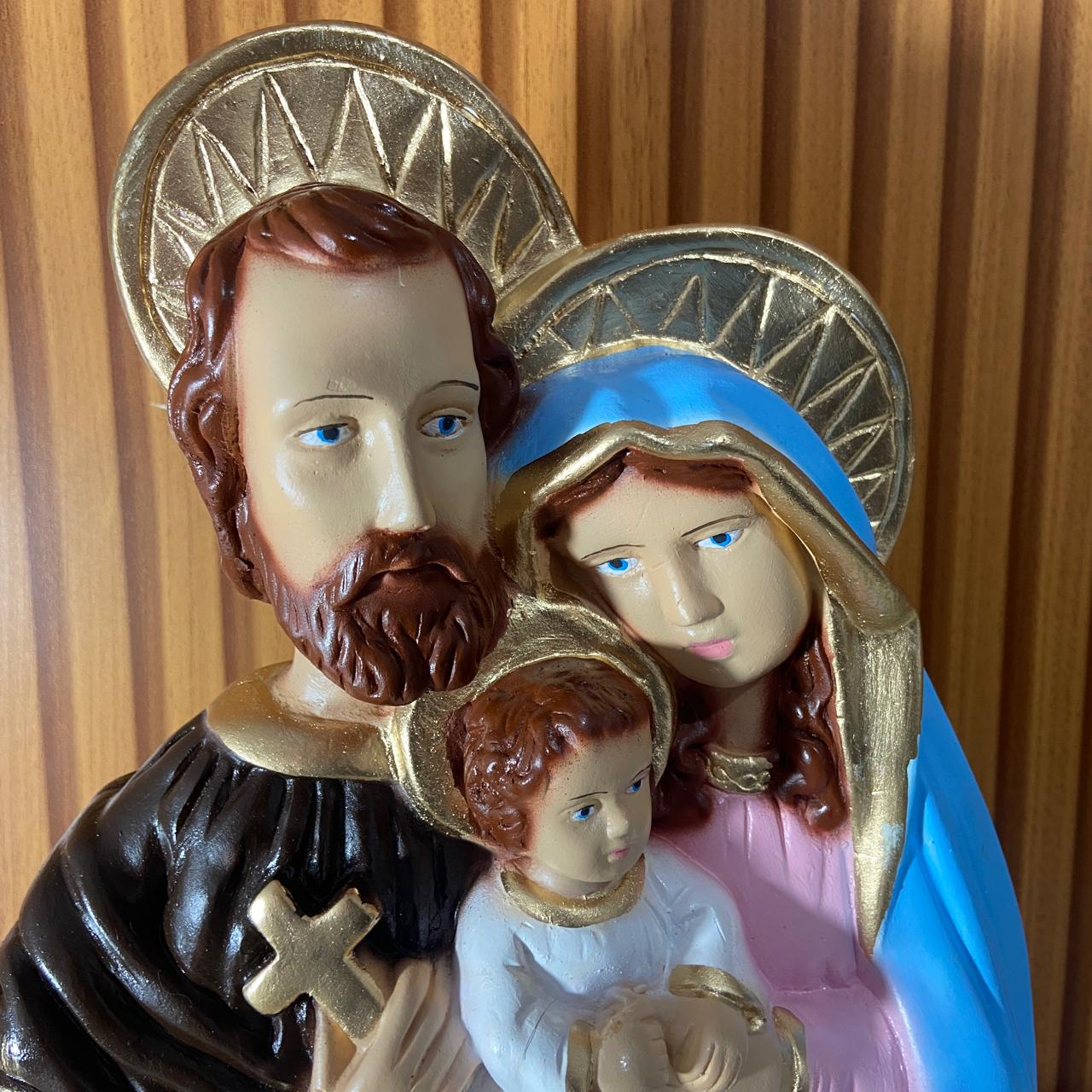 BUSTO DE GESSO SAGRADA FAMÍLIA 28CM (1 UNIDADE)