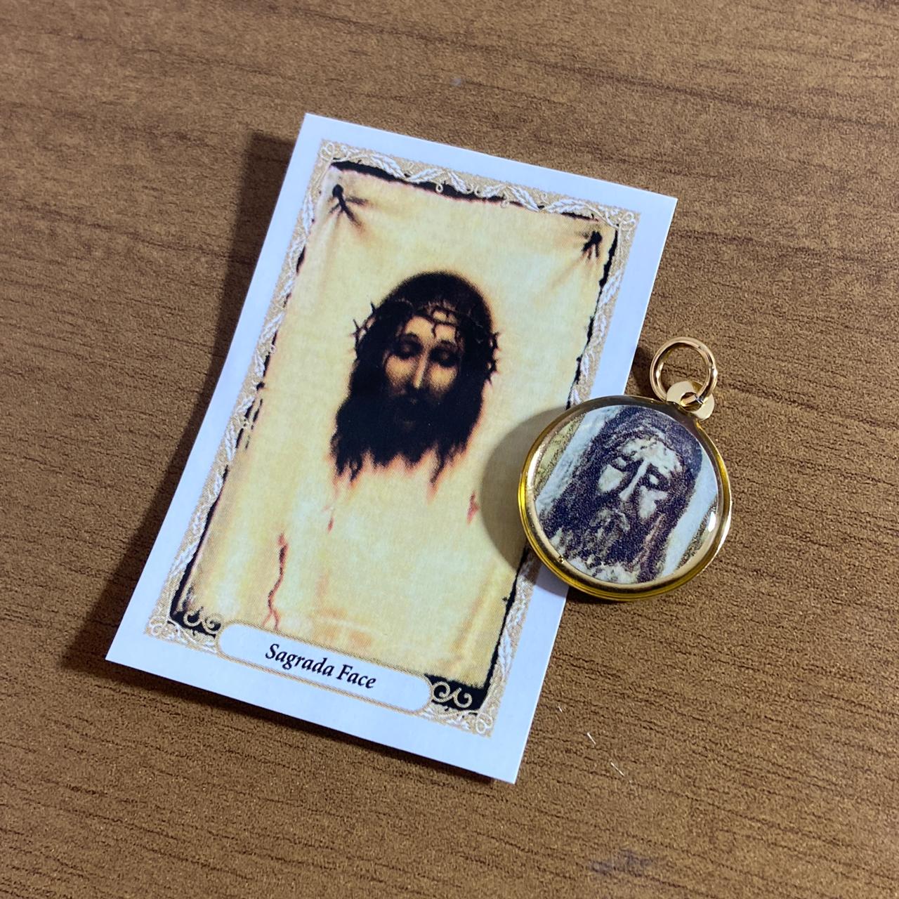 MEDALHA DUPLA FACE SAGRADA FACE  (12 UNIDADES)