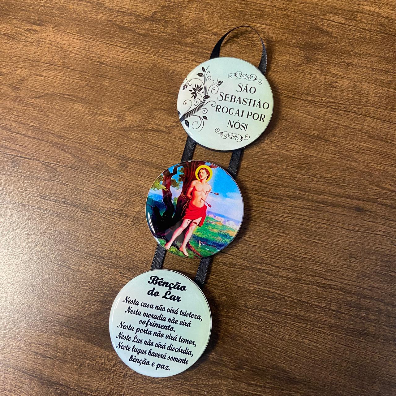 ADORNO TRIPLO REDONDO FITA SÃO SEBASTIÃO (1 UNIDADE)