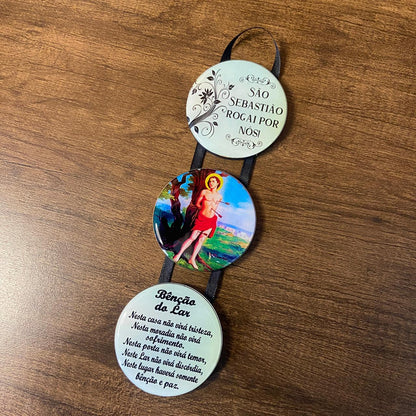 ADORNO TRIPLO REDONDO FITA SÃO SEBASTIÃO (1 UNIDADE)
