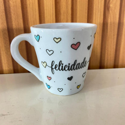 XÍCARA BRANCA FELICIDADE (1 UNIDADE)