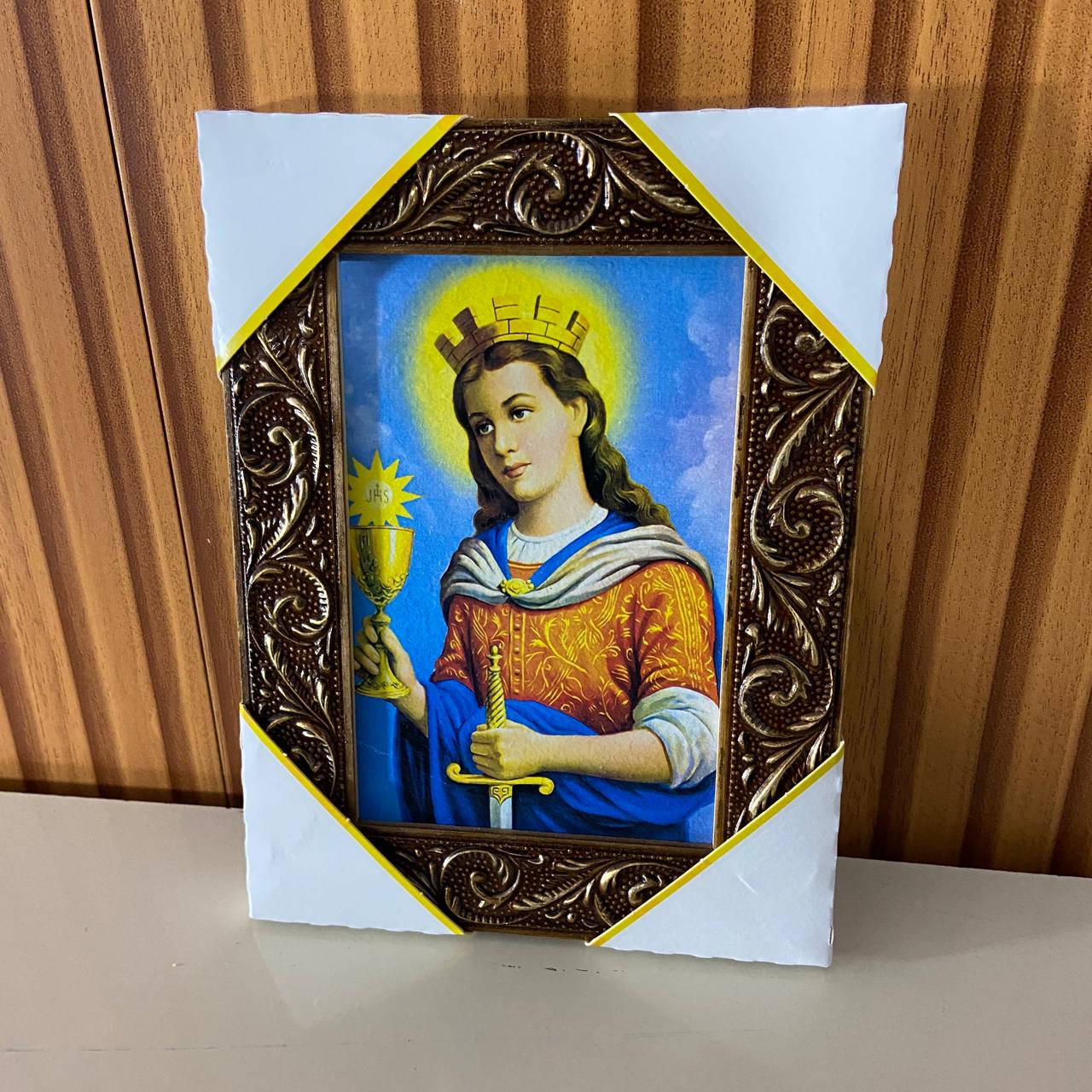 QUADRO COM MOLDURA RESINADO SANTA BÁRBARA 20,5X15,5 (1 UNIDADE