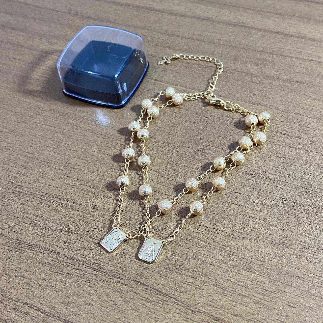 PULSEIRA ESCAPULARIO DOURADA (3 UNIDADES)