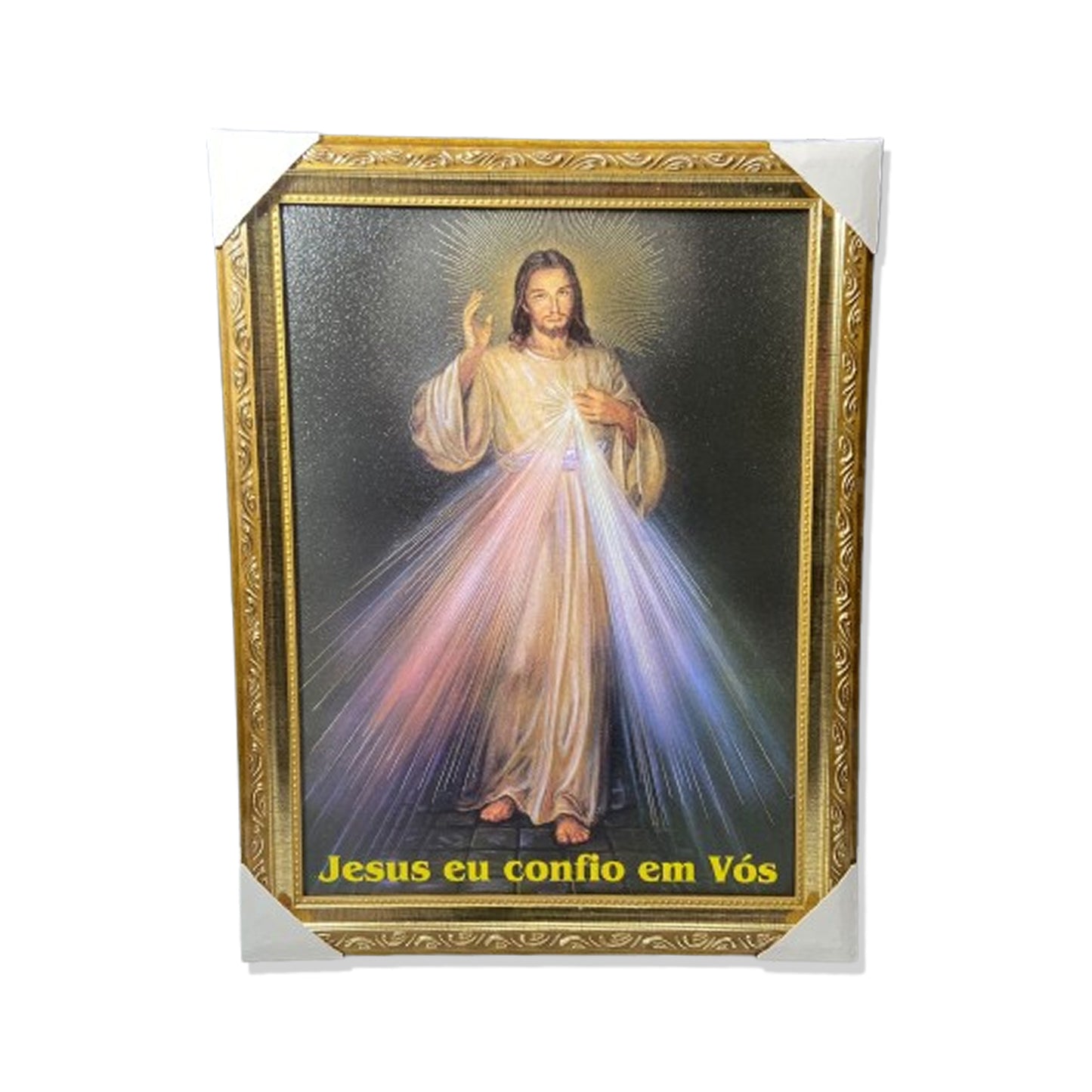 QUADRO COM MOLDURA RESINADO JESUS MISERICORDIOSO 45CMX35CM (1 UNIDADE)