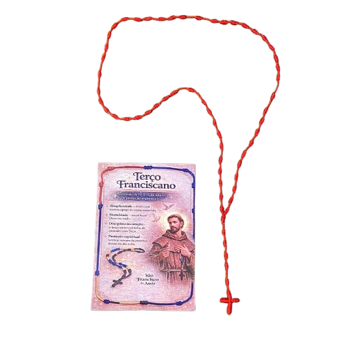 TERÇO FRANCISCANO VERMELHO  (1 UNIDADES)