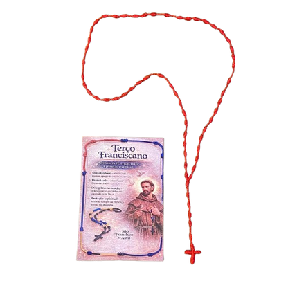 TERÇO FRANCISCANO VERMELHO  (1 UNIDADES)