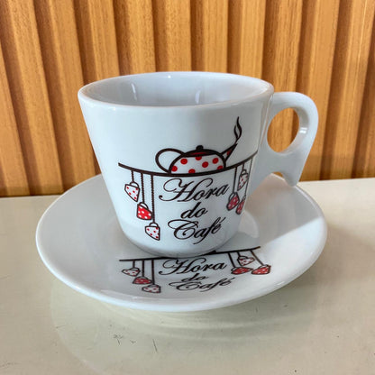 XÍCARA COM PIRES HORA DO CAFÉ 200ML (1 UNIDADE)