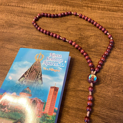 TERÇO DE MADEIRA NOSSA SENHORA APARECIDA 06MM (3 UNIDADES)