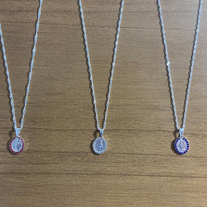 CORRENTE PRATEADA NOSSA SENHORA DAS GRAÇAS MODELOS SORTIDOS ( 3 UNIDADES)