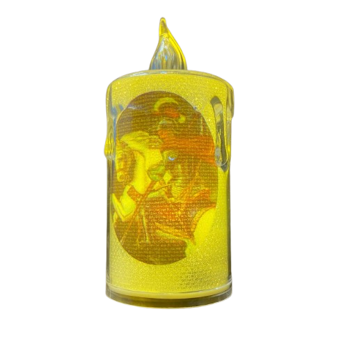 VELA ELETRÔNICA TRANSPARENTE SÃO JORGE  08CM  ( 3 UNIDADES)