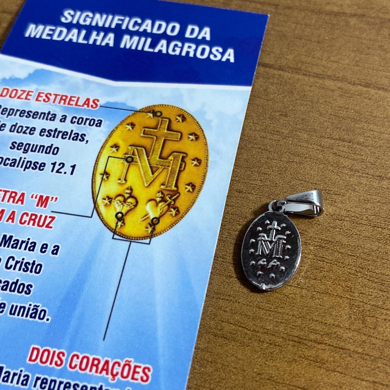 MEDALHA MILAGROSA AÇO INOX NOSSA SENHORA DAS GRAÇAS P (1 UNIDADE)