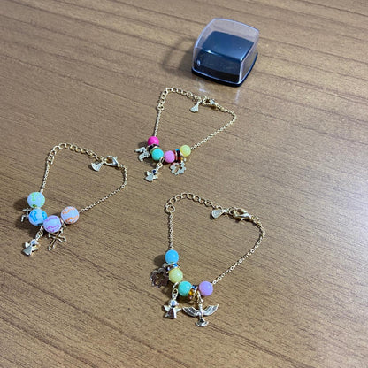 PULSEIRA INFANTIL DOURADA MODELOS SORTIDOS ANJINHO  (3 UNIDADES)