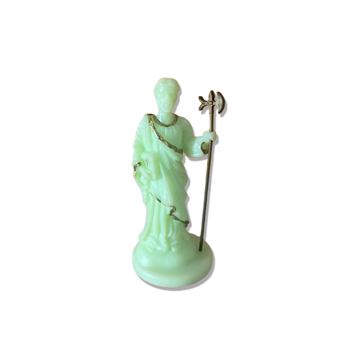 IMAGEM DE PLÁSTICO SÃO JUDAS TADEU FLUORESCENTE  10,5CM  (1 UNIDADE)