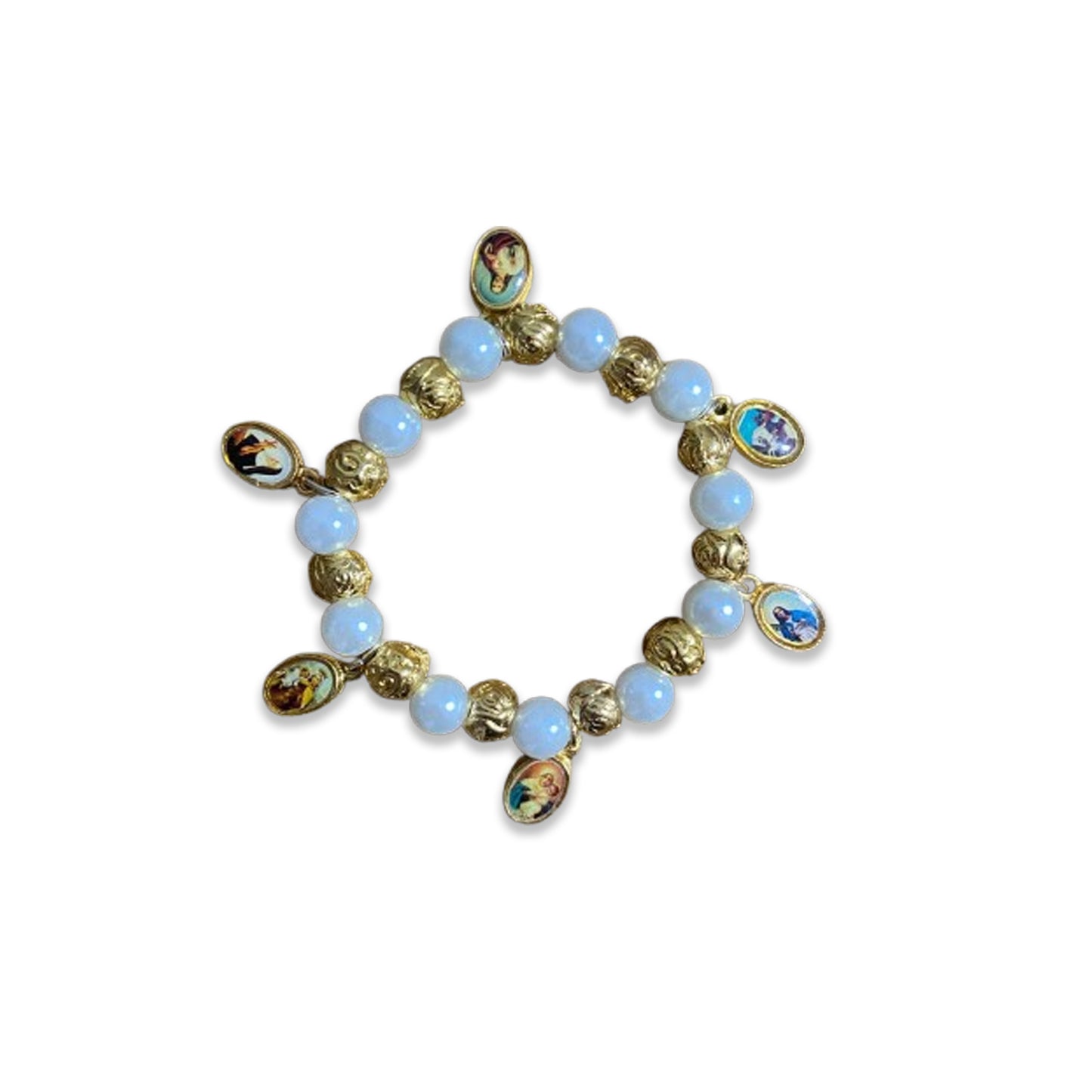 PULSEIRA DOURADA COM PÉROLA TODOS OS SANTOS  (01 UNIDADE)