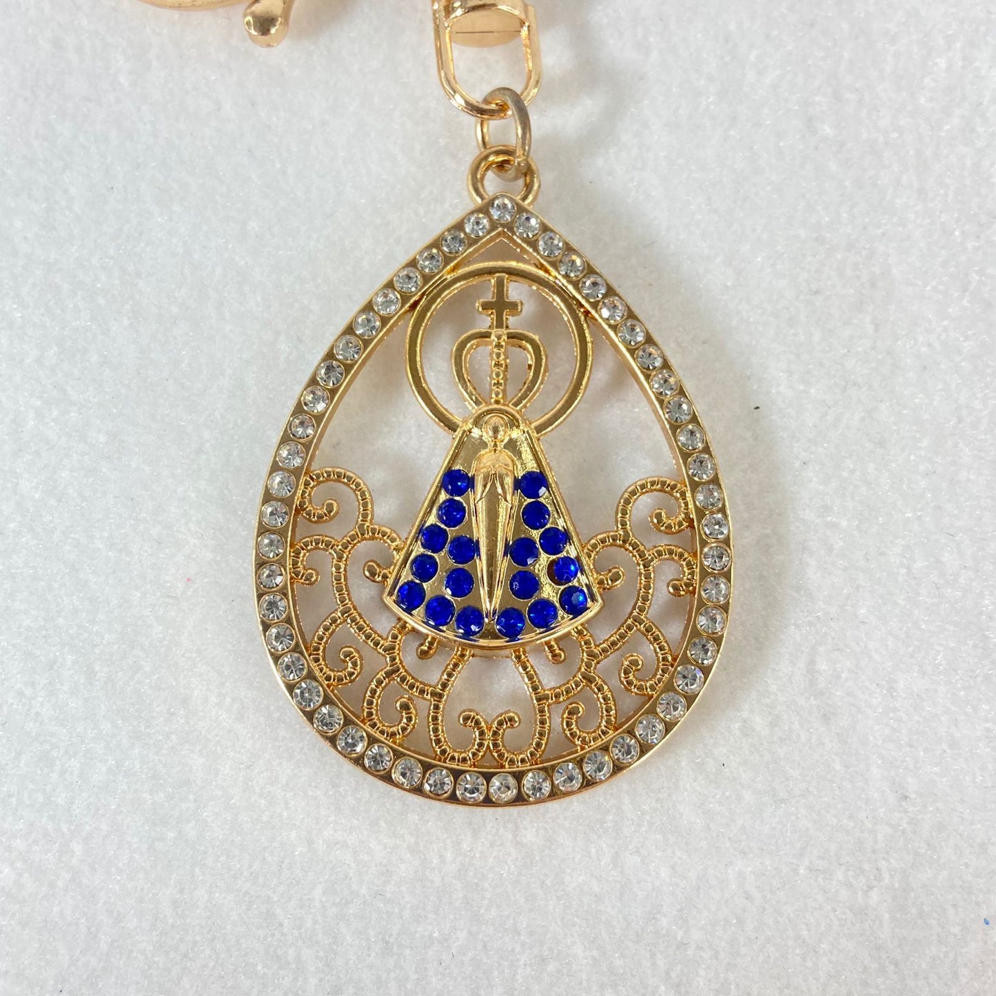 CHAVEIRO LUXO NOSSA SENHORA APARECIDA GOTA COM STRASS MOD2 (6 UNIDADES)