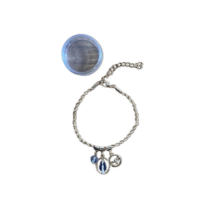 PULSEIRA DOURADA NOSSA SENHORA DAS GRAÇAS COM CRISTAL (6 UNIDADES)