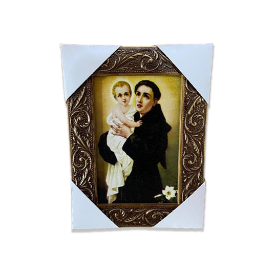 QUADRO COM MOLDURA RESINADO SANTO ANTÔNIO 20,5X15,5 (1 UNIDADE)