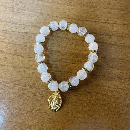 PULSEIRA PÉROLA NOSSA SENHORA DAS GRAÇAS 08MM MOD-1 (03 UNIDADES)