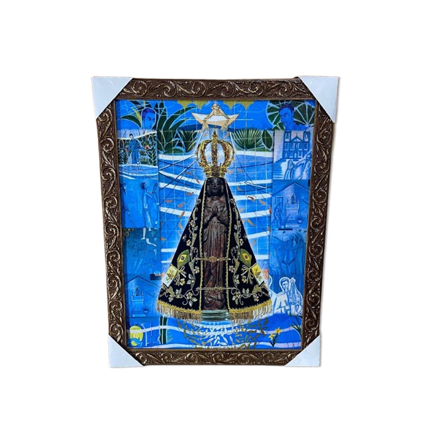 QUADRO COM MOLDURA RESINADO NOSSA SENHORA APARECIDA 44CMX34CM (1 UNIDADE)