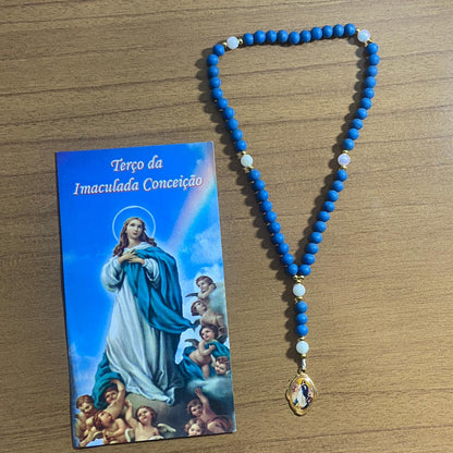 TERÇO AZUL NOSSA SENHORA DA IMACULADA CONCEIÇÃO MOD2  6MM (1 UNIDADE)