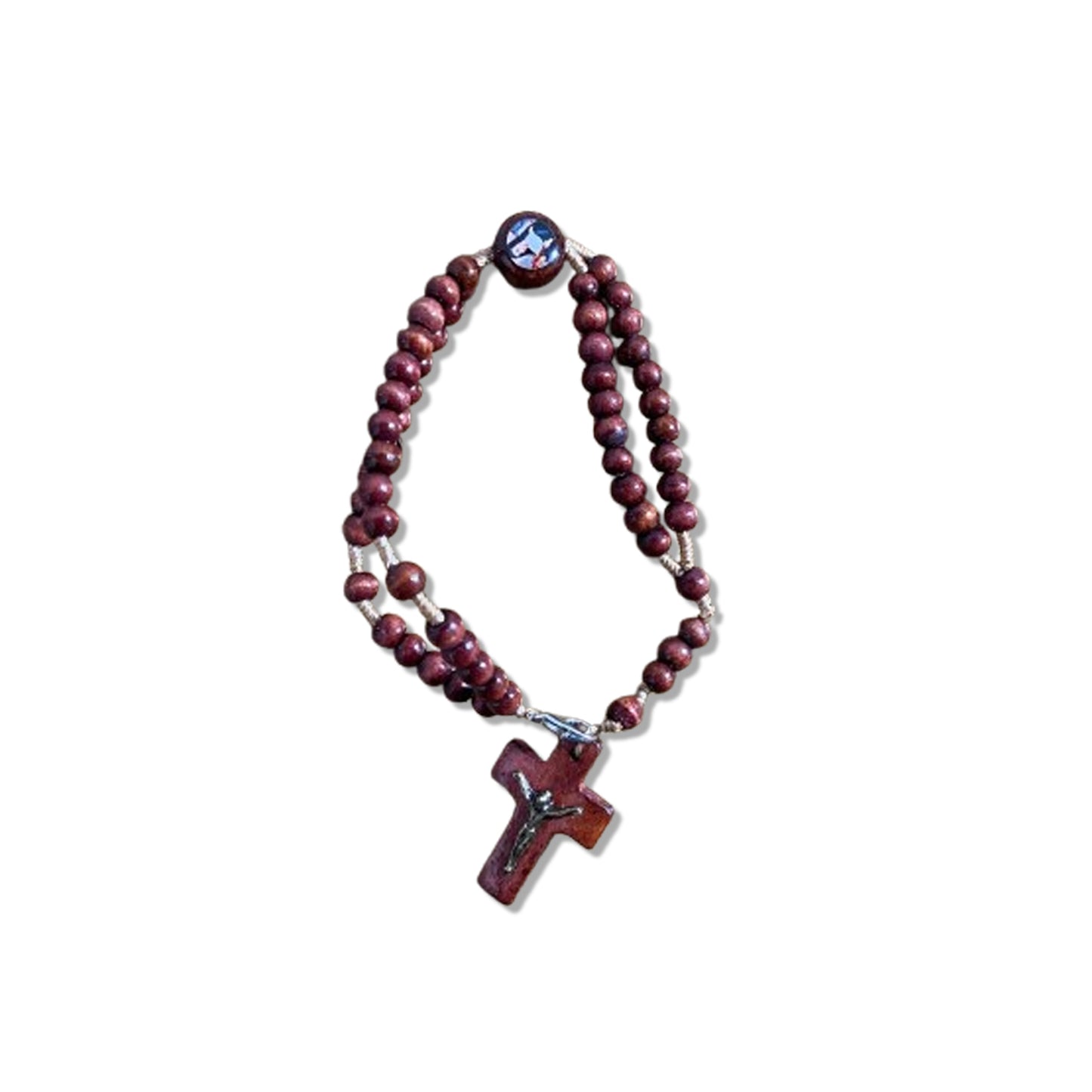 TERÇO PULSEIRA MADEIRA SANTA RITA  (12 UNIDADES)