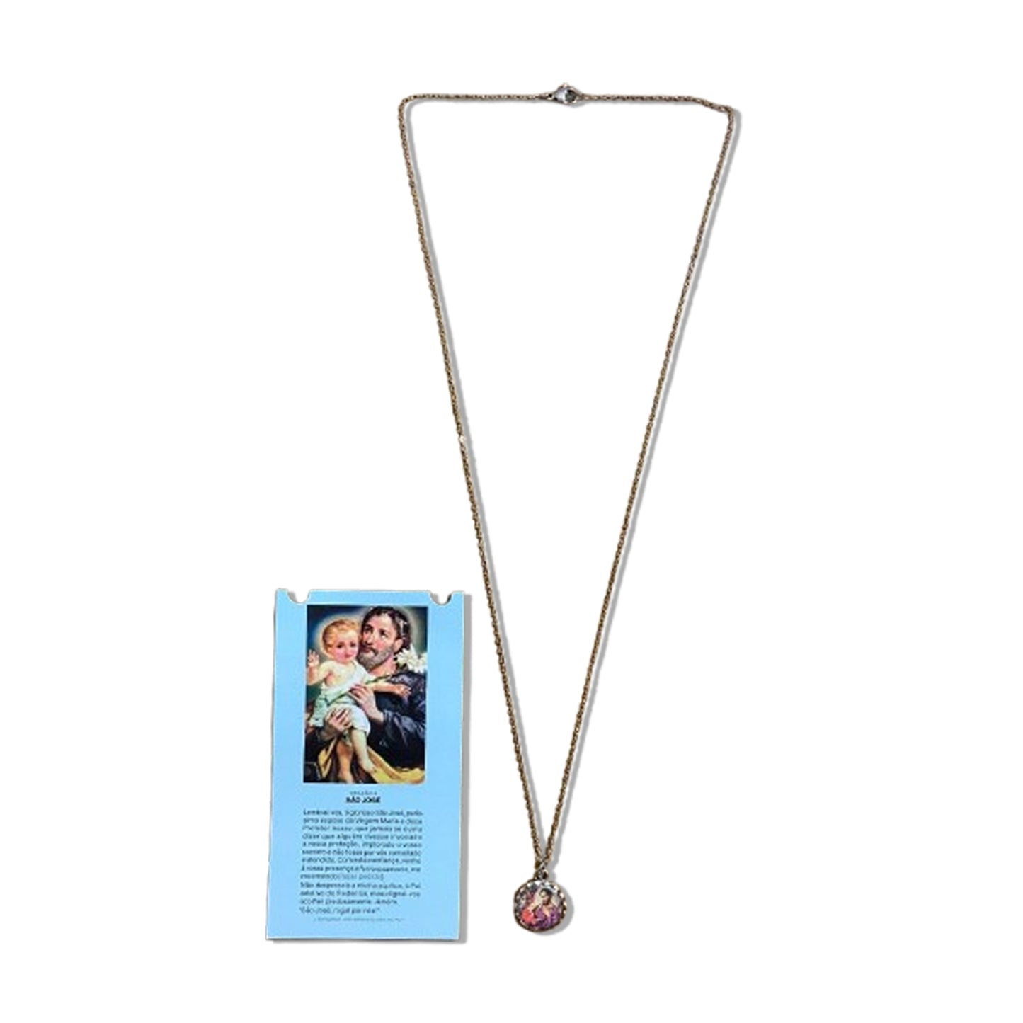 CORRENTE INOX COM MEDALHA RESINADA SÃO JOSÉ   (3 UNIDADES)