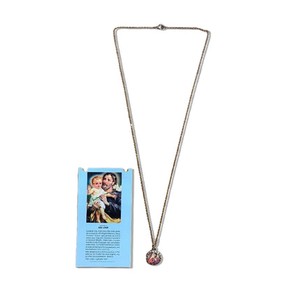 CORRENTE INOX COM MEDALHA RESINADA SÃO JOSÉ   (3 UNIDADES)