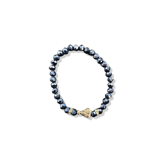 PULSEIRA CRISTAL NOSSA SENHORA APARECIDA GRAFITE (06 UNIDADES)