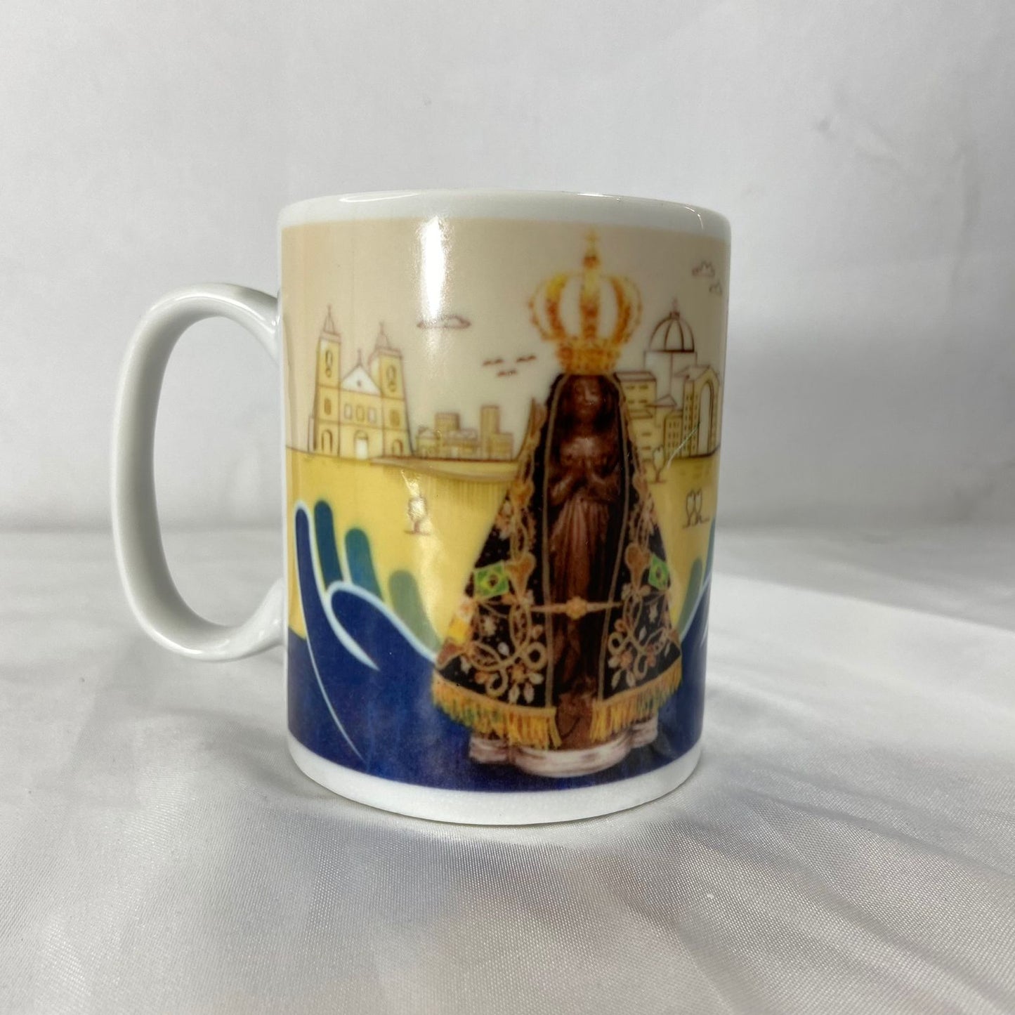 CANECA DE PORCELANA NOSSA SENHORA APARECIDA BRANCA M40 (1 UNIDADE)