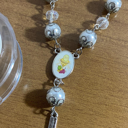 DEZENA PÉROLA EUCARISTIA 15CM (6 UNIDADES)