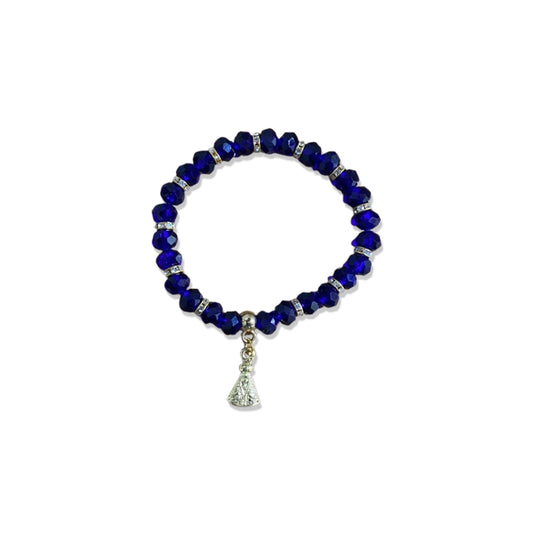 PULSEIRA CRISTAL AZUL NOSSA SENHORA APARECIDA  (06 UNIDADES)
