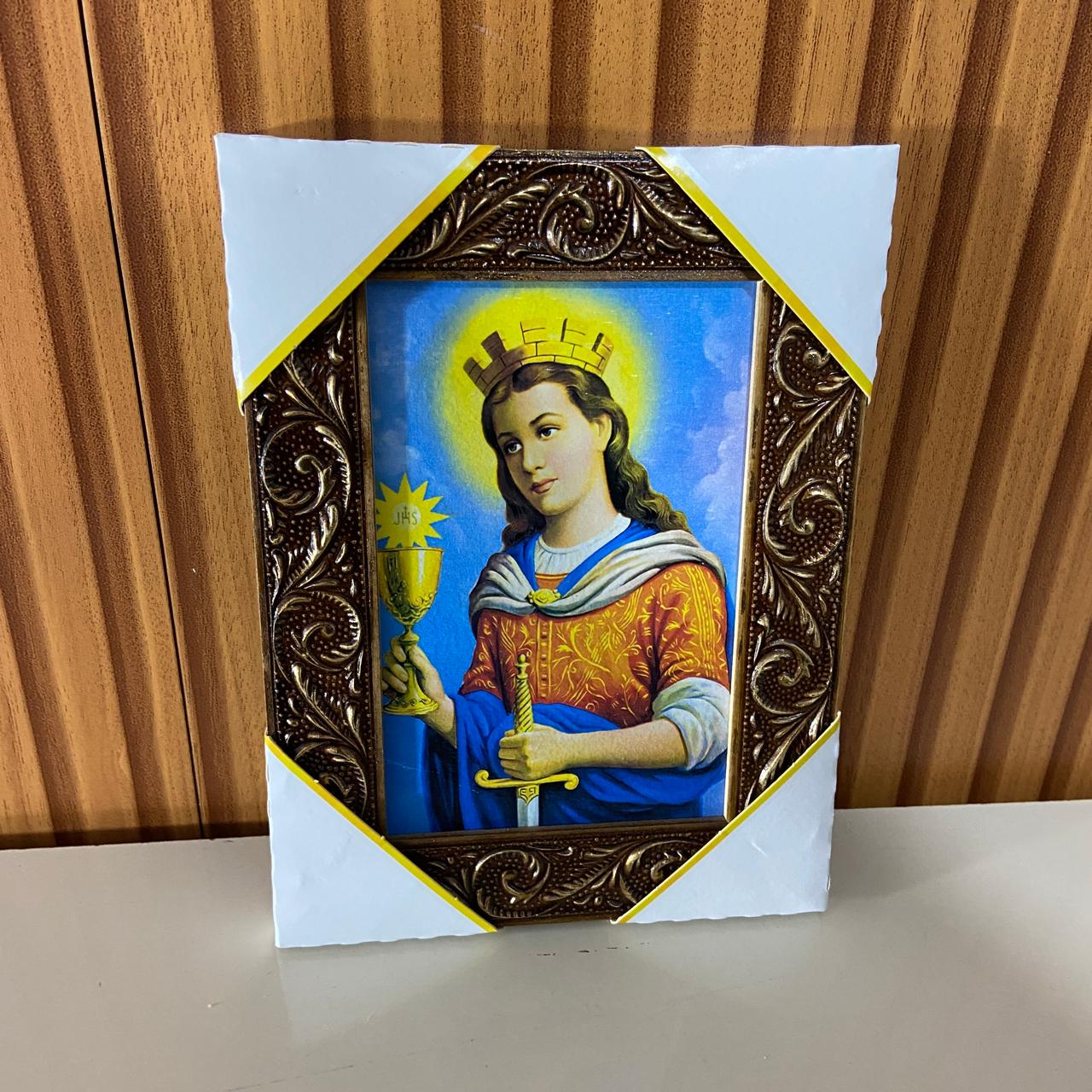 QUADRO COM MOLDURA RESINADO SANTA BÁRBARA 20,5X15,5 (1 UNIDADE)
