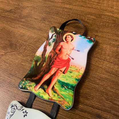 ADORNO DUPLO QUADRADO FITA SÃO SEBASTIÃO (1 UNIDADE)