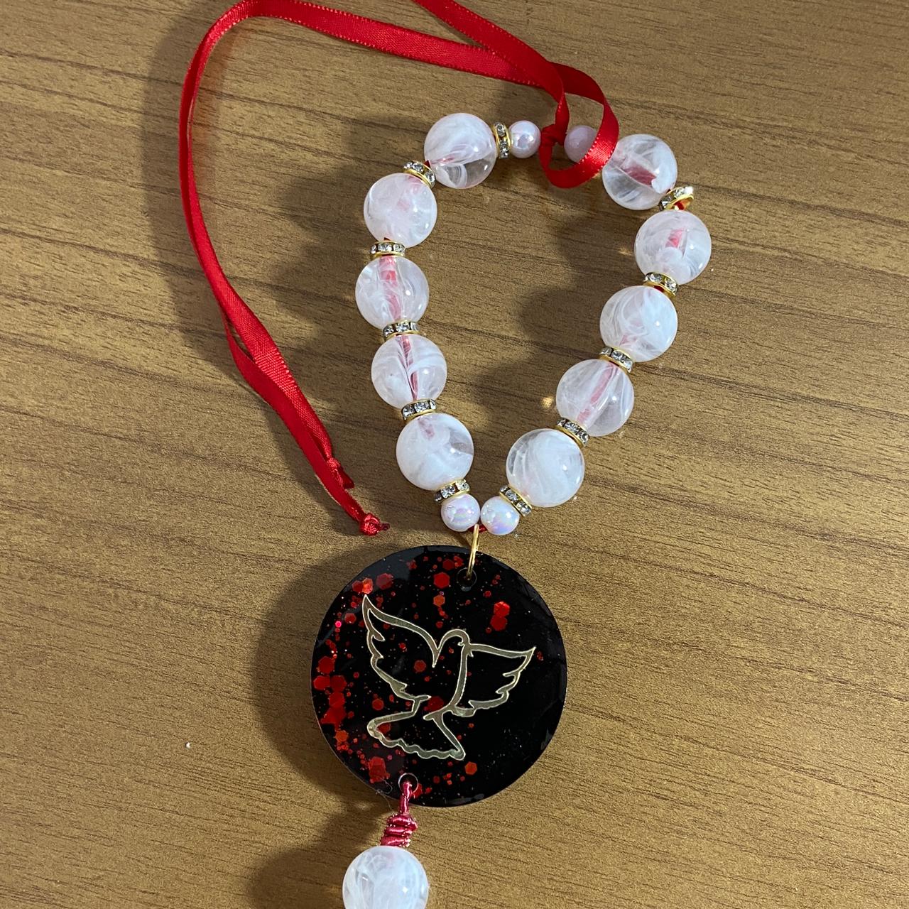 DEZENA PÉROLA DIVINO ESPÍRITO SANTO RESINADO 15MM (1 UNIDADE)