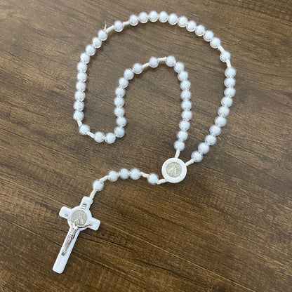 TERÇO NOSSA SENHORA APARECIDA  BRANCO 10MM (6 UNIDADES)