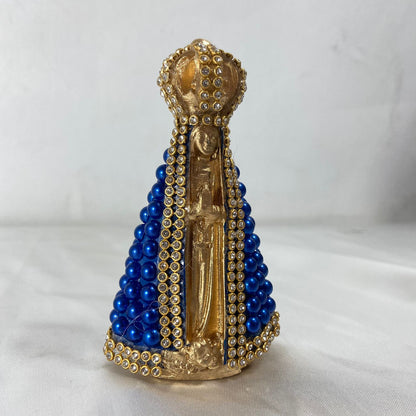 IMAGEM DE GESSO NOSSA SENHORA APARECIDA PÉROLA AZUL 10,5CM (1 UNIDADE)
