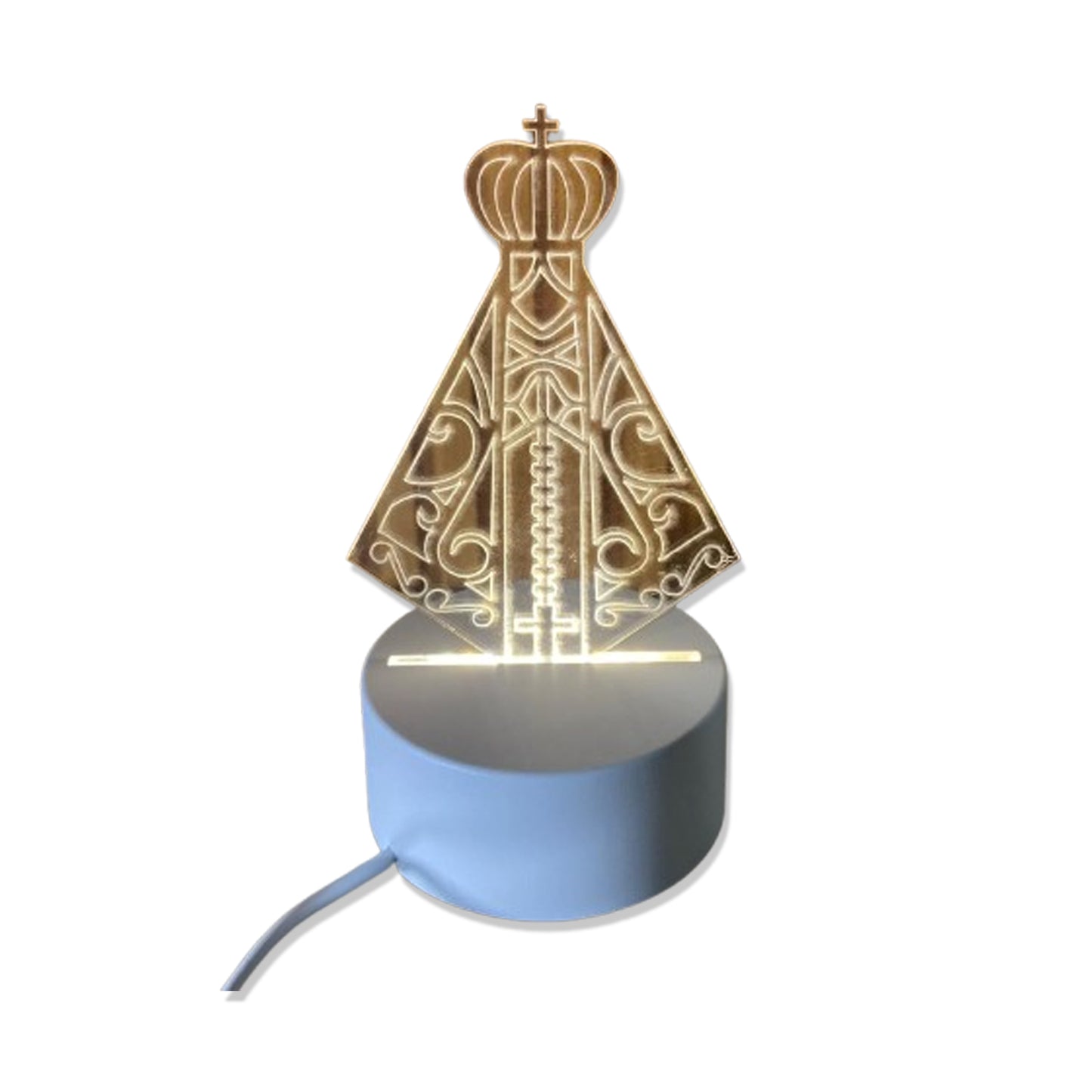 ABAJUR COM LED NOSSA SENHORA APARECIDA 18CM (1 UNIDADE)