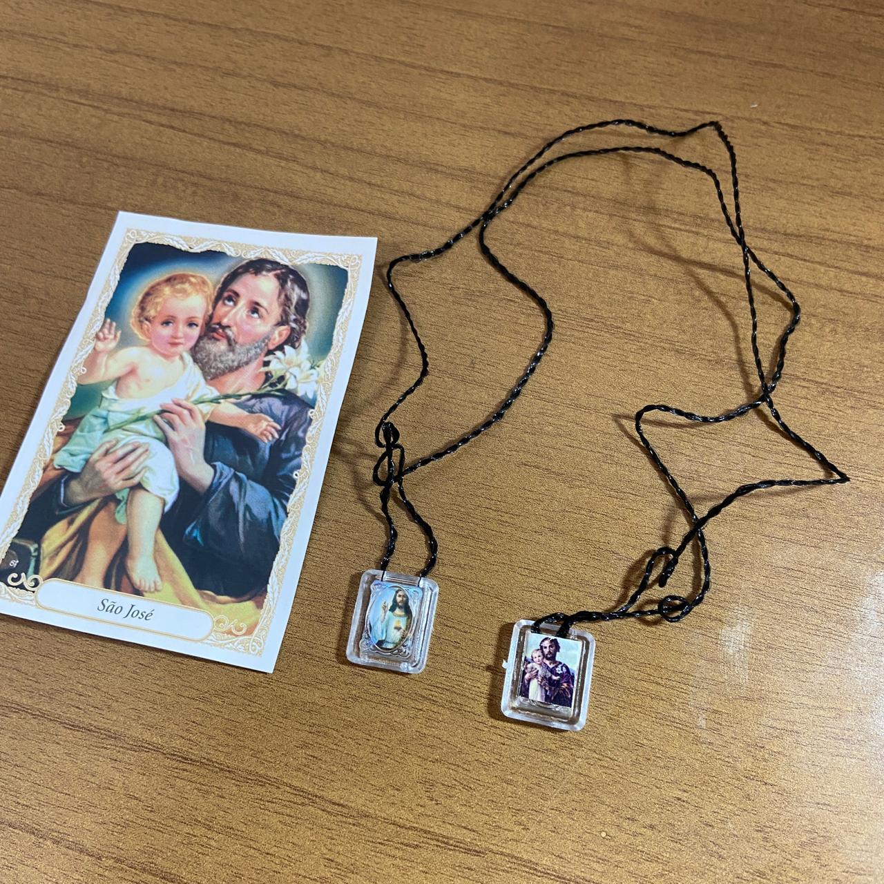 ESCAPULÁRIO CORDINHA SAGRADO CORAÇÃO DE JESUS E SÃO JOSÉ (12 UNIDADES)