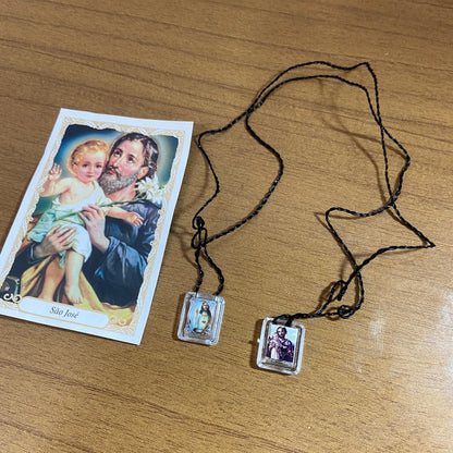 ESCAPULÁRIO CORDINHA SAGRADO CORAÇÃO DE JESUS E SÃO JOSÉ (12 UNIDADES)
