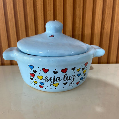 PANELINHA DE PORCELANA AZUL SEJA LUZ (1 UNIDADE)