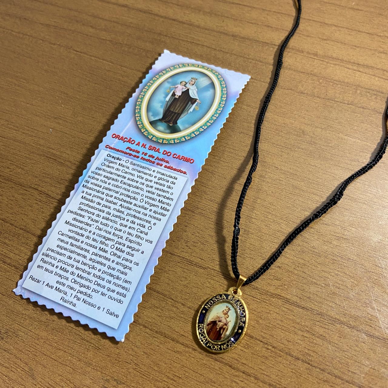 CORDÃO COM MEDALHA DOURADA NOSSA SENHORA DO CARMO MOD2 (1 UNIDADES)