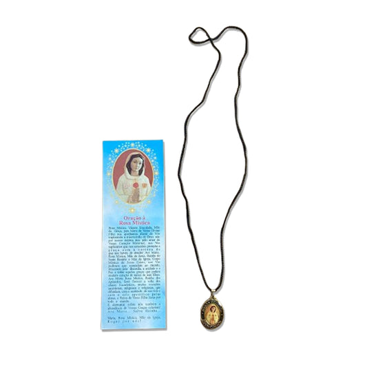 CORDÃO COM MEDALHA RESINADA NOSSA SENHORA DA ROSA MÍSTICA (1 UNIDADES)