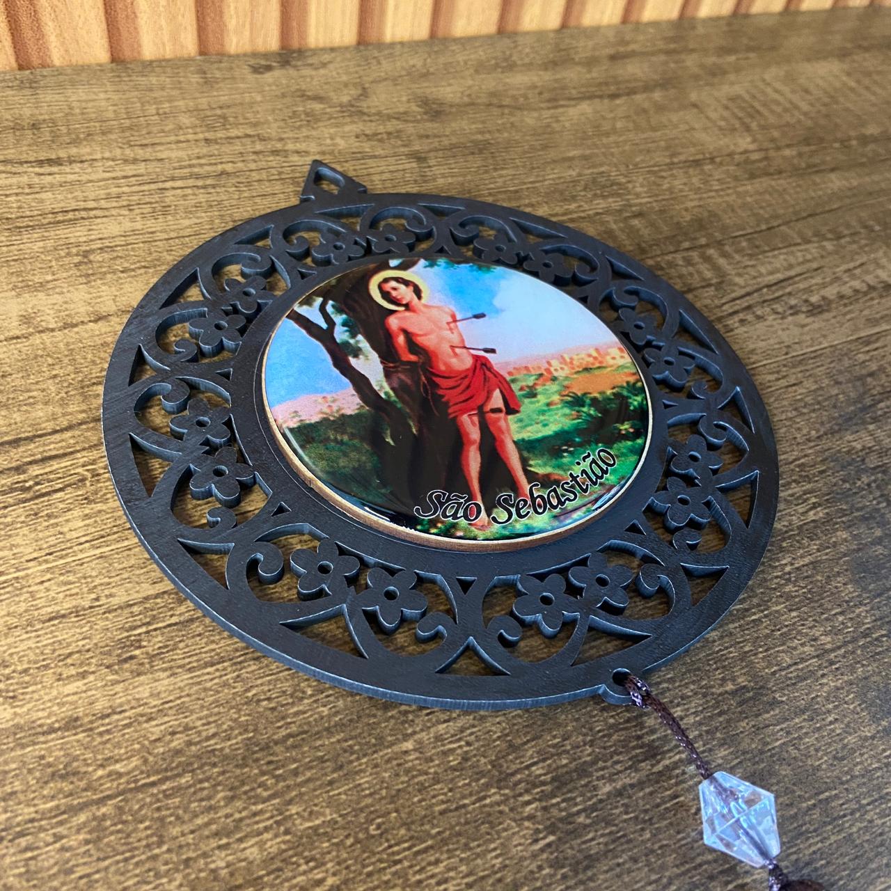 MANDALA MDF TABACO SÃO SEBASTIÃO 26CM (1 UNIDADE)