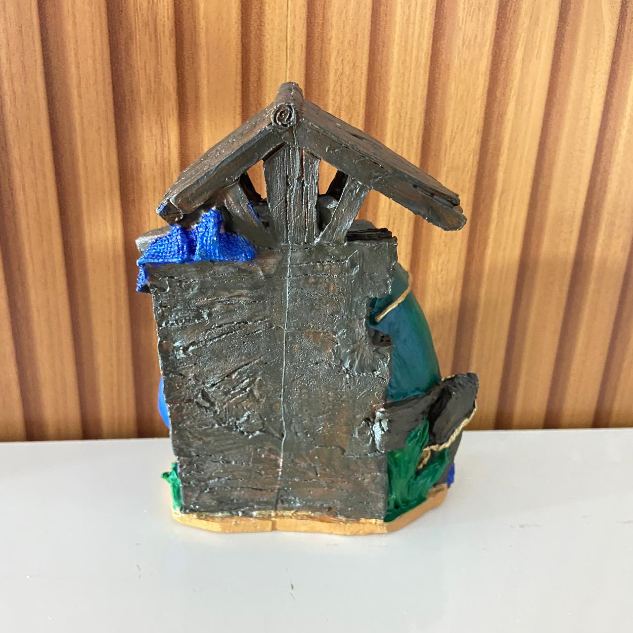 IMAGEM DE RESINA NACIONAL PRESÉPIO ÚNICO CABANA MOD1 15,5CM (1 UNIDADE)