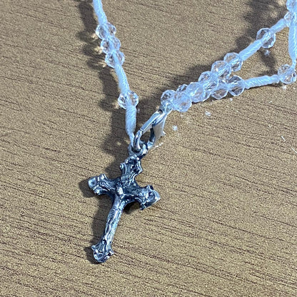 TERÇO PULSEIRA CRISTAL NOSSA SENHORA APARECIDA TRANSPARENTE  (3 UNIDADES)