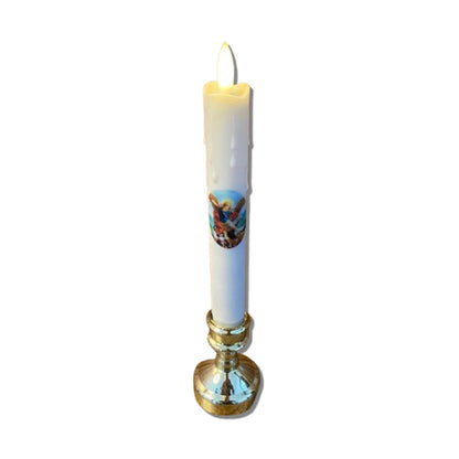VELA ELETRÔNICA PALITO COM PEDESTAL SÃO MIGUEL ARCANJO 25CM (1 UNIDADE)