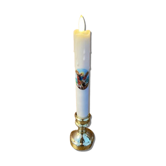 VELA ELETRÔNICA PALITO COM PEDESTAL SÃO MIGUEL ARCANJO 25CM (1 UNIDADE)