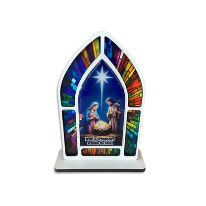 CAPELA MDF VITRAL PRESÉPIO MOD2 18CM (1 UNIDADE)
