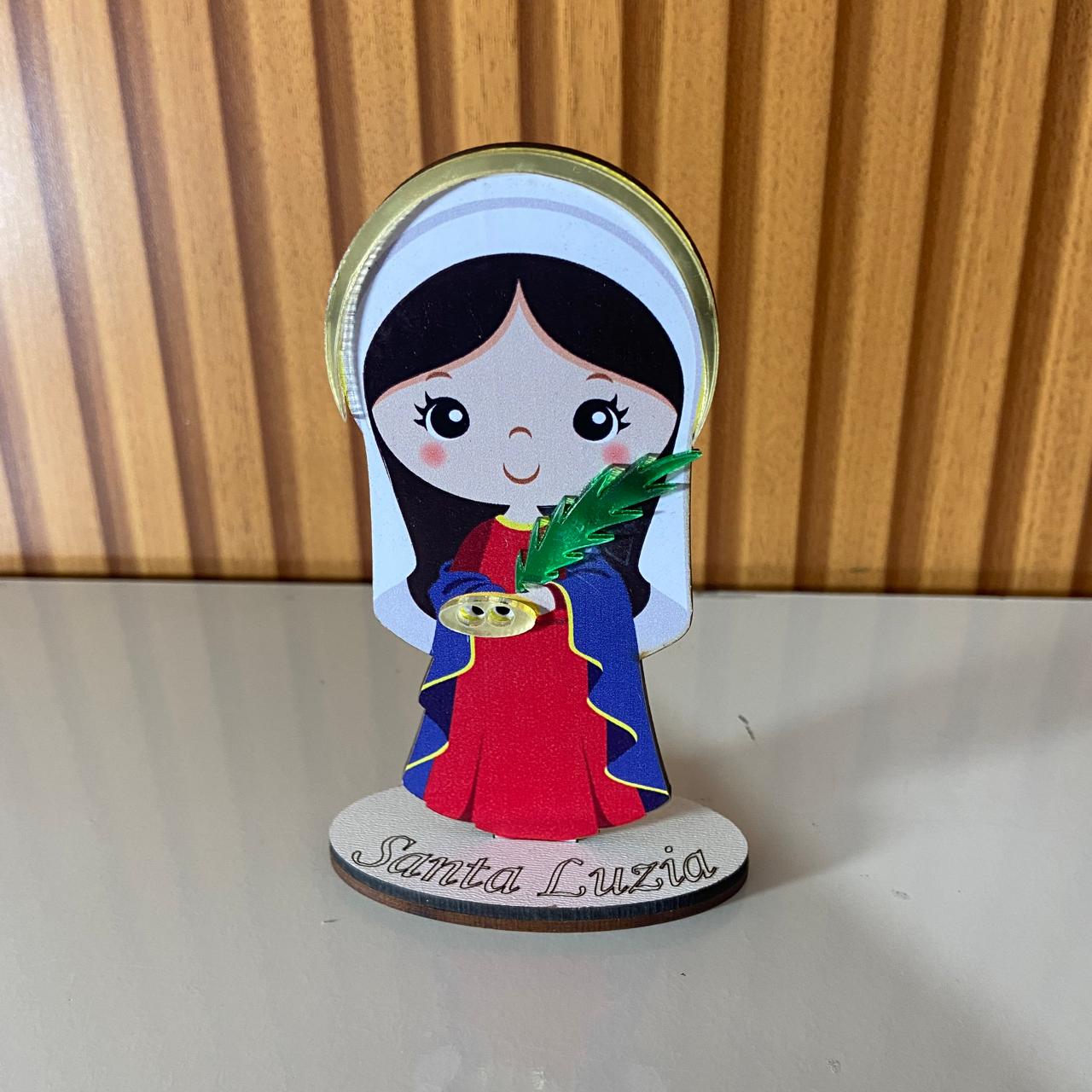 IMAGEM MDF INFANTIL SANTA LUZIA COM ACRÍLICO 12CM (1 UNIDADE)