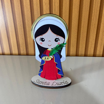IMAGEM MDF INFANTIL SANTA LUZIA COM ACRÍLICO 12CM (1 UNIDADE)